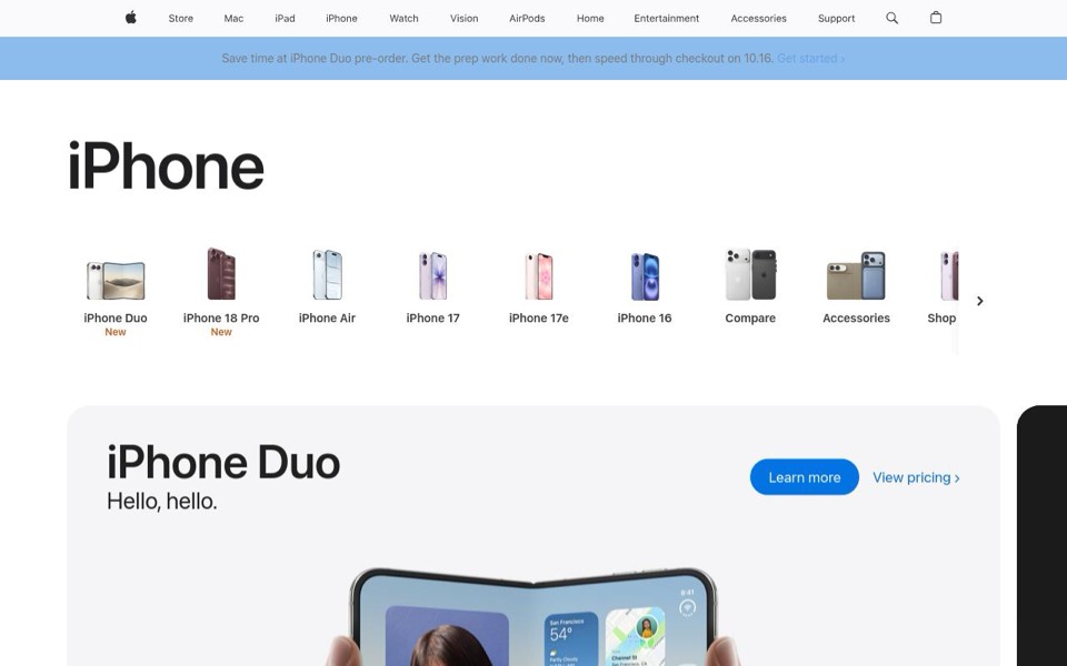 Screenshot of apple.com