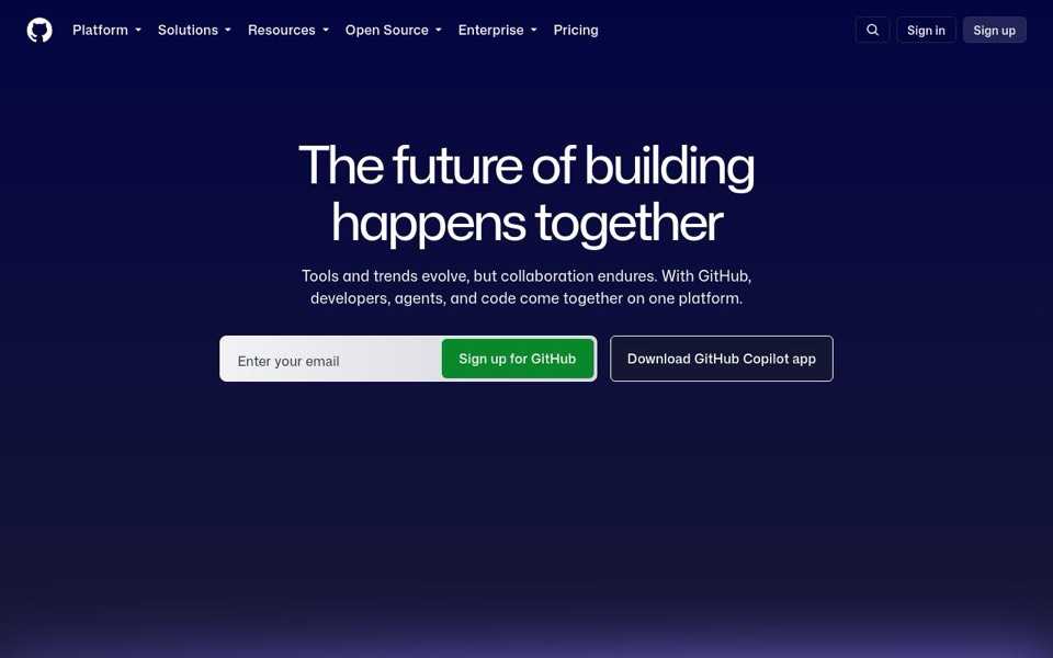 Screenshot of github.com